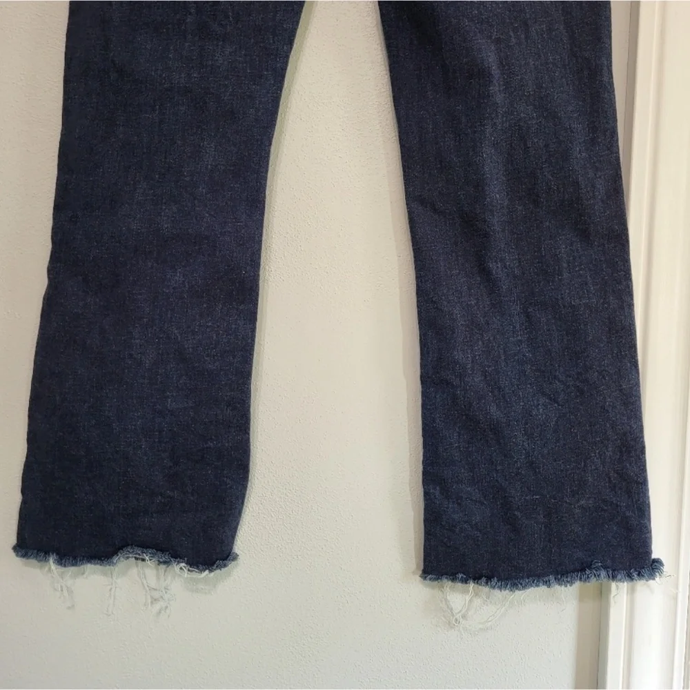 Judy Blue Size 13/31 Whiskered Dark Wash Bootcut Jeans~Frayed Hem~like New! - Picture 8 of 13